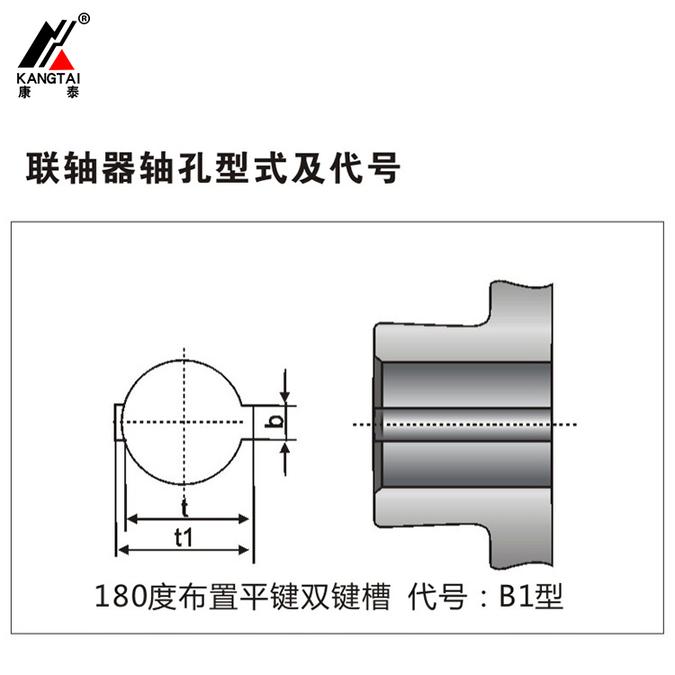 聯(lián)軸器180度平鍵雙鍵槽 代號B1型
